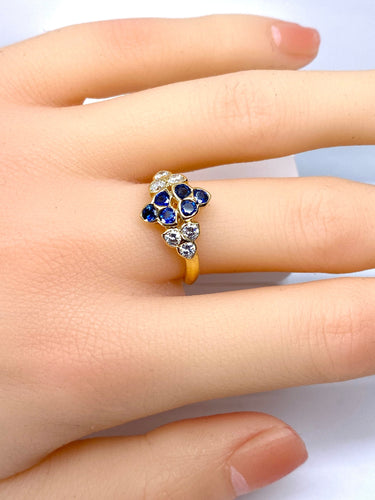 Mauboussin - Bague en or jaune 18 carats et saphirs et diamants