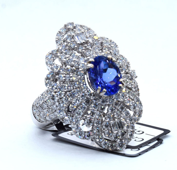 Bague en or avec tanzanite et diamants