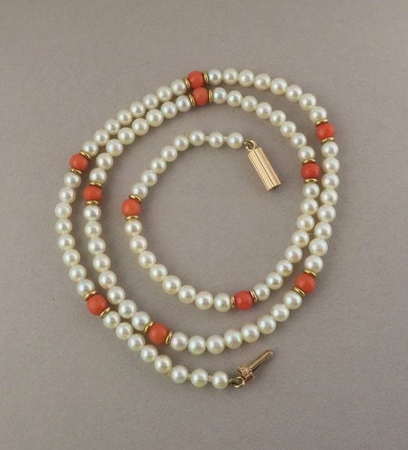 Collier Collier choker or rose perles de culture Akoya corail 58 Facettes