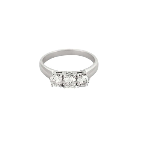 Bague 55 Bague trilogie en or blanc et diamants 58 Facettes LOR34872