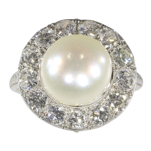 Bague 51 Perle du passé : une bague de fiançailles sertie de diamants datant des années 1930 58 Facettes 16046-0020