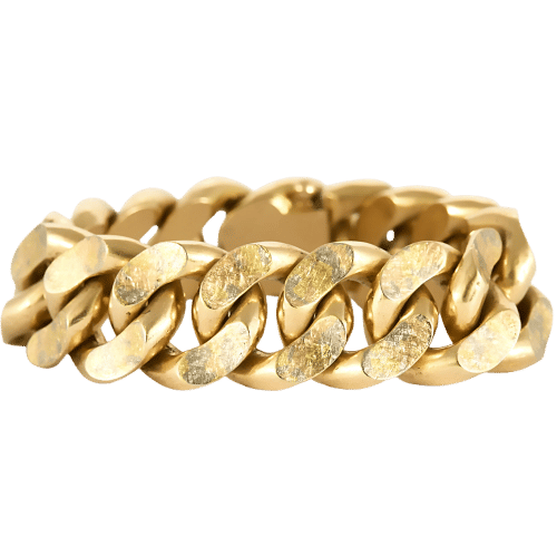 Bracelet Bracelet gourmette en or jaune limé 58 Facettes MEL0087