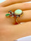 Bague 56 Bague 2 Ors Opale Emeraude Diamants 58 Facettes AB226