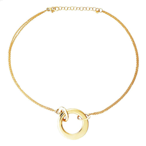 Collier Collier Luxe Grand Cercle or jaune, fermoir cabochon saphir 58 Facettes