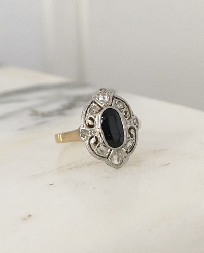 Bague 46 Bague Belle Époque en or jaune 18K et platine 58 Facettes