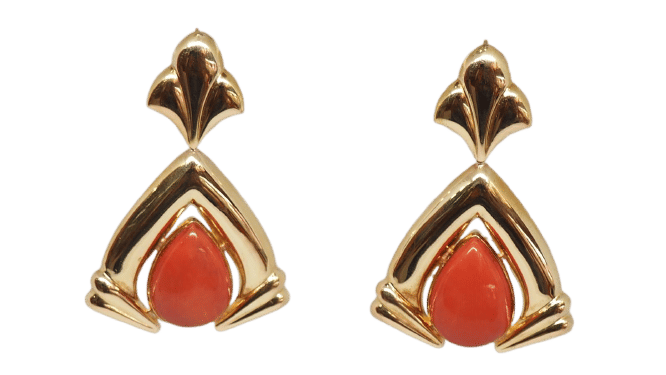 Boucles d'oreilles Boucles d'oreilles  en or jaune et corail 58 Facettes 29894