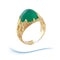 Bague 54 Bague agate verte en cabochon or jaune 58 Facettes AA 1694