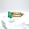 Bague 59 Bague en or jaune avec émeraude taille carrée et diamants 58 Facettes 50386