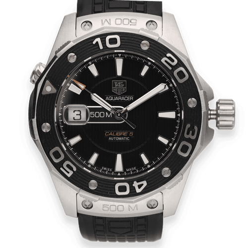 Montre Montre TAG Heuer Aquaracer 500M - Acier - Automatique - 42 mm - 2012 - Ref. WAJ2110.FT6015 - Full Set 58 Facettes FB08486