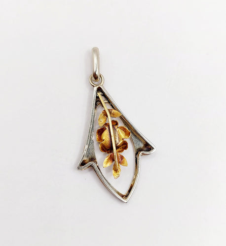 Pendentif Pendentif Art Déco or blanc et jaune, décoré d'une rose (circa 1920) 58 Facettes A06041