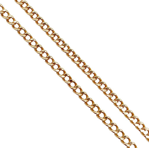 Collier Chaine vintage or rose 18k mailles gourmettes 61 cm 14,00 gr 58 Facettes A06030