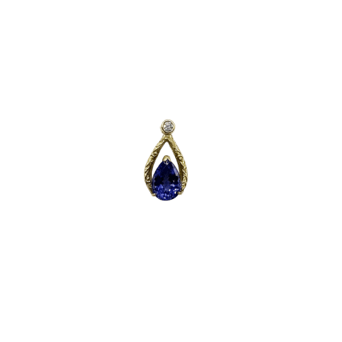 Pendentif Pendentif or jaune, tanzanite et diamant 58 Facettes Z15B51652