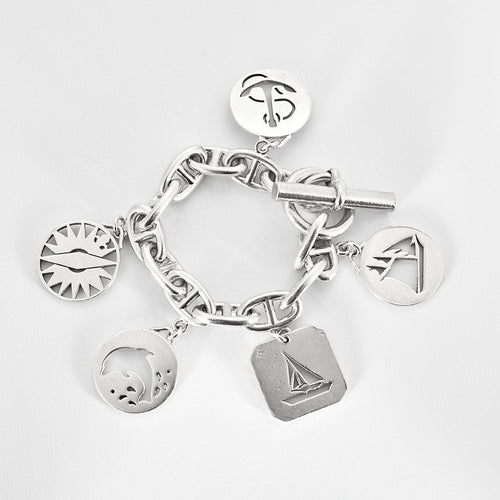 Bracelet HERMES - Rare Bracelet Chaîne d'encre argent 58 Facettes