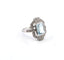 Bague 54 Bague en or blanc avec aigue-marine et diamants 58 Facettes