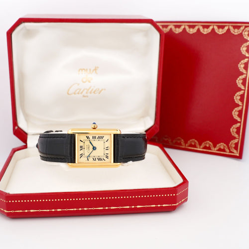 Montre Cartier - Montre Tank Must - Lemon roman dial - SM - Mint 58 Facettes