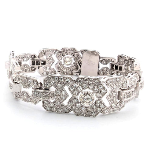 Bracelet Bracelet Art Déco en platine massif avec diamants 58 Facettes