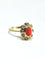 Bague 58 Bague en or jaune 18 carats, diamants et corail rouge 58 Facettes