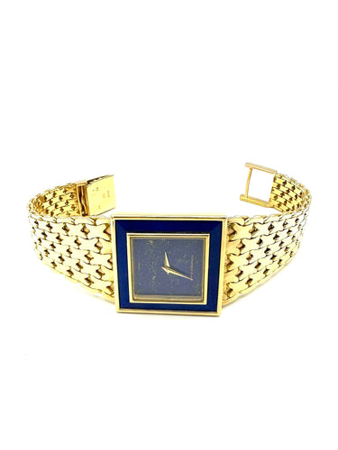 SCHLEGEL & PLANA / GAY Frères - Importante montre vintage or jaune et lapis