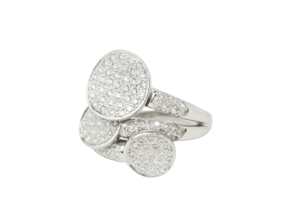 Bague 55 Bague en or blanc et diamants 58 Facettes 33085