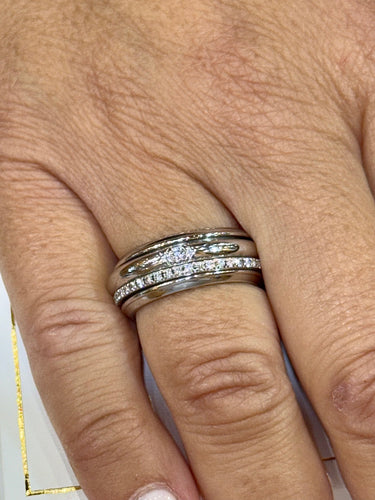 Bague 55 Bague Piaget Possession T55 or blanc et diamants 58 Facettes