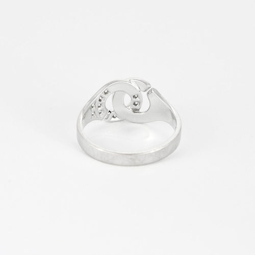 Bague 56 DINH VAN - Menottes - Bague or blanc et diamants 58 Facettes 250011