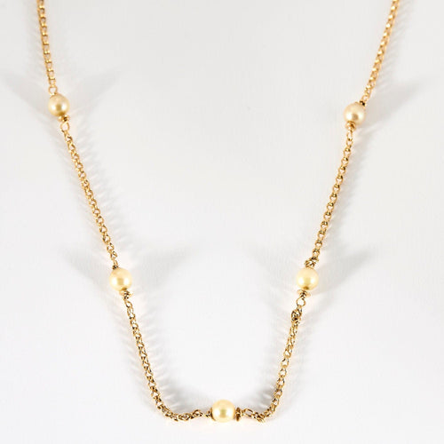 Collier Collier Sautoir or jaune perles de cultures 58 Facettes LP1039/6