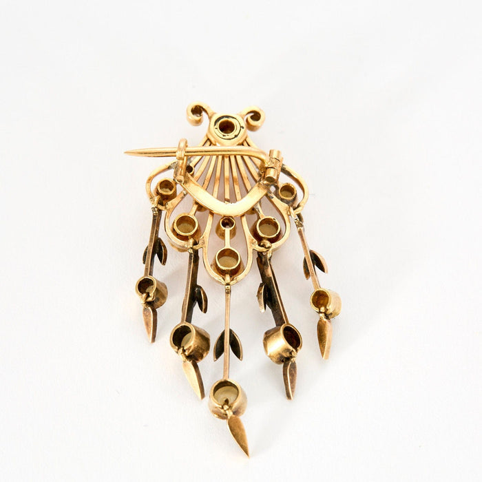 Broche Broche ancienne, or jaune, diamants et perles 58 Facettes GU121