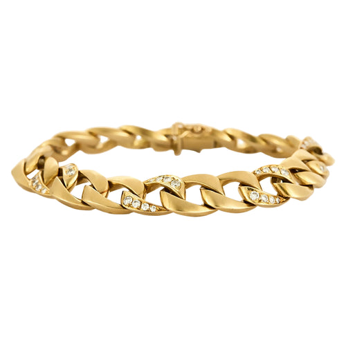 CARTIER x GEORGES LENFANT - BERGAME - Rare Bracelet en or jaune et diamants