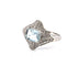 Bague 54 Bague en platine avec aigue-marine et diamants 58 Facettes