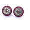 Boucles d'oreilles Boucles d'oreilles anciennes en or blanc, diamants et rubis 58 Facettes