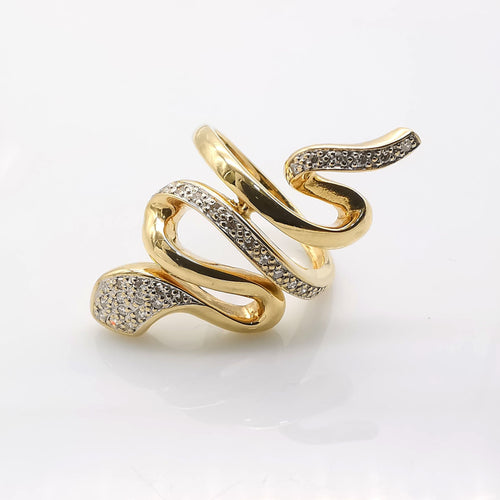 Bague Bague serpent or & diamants 58 Facettes