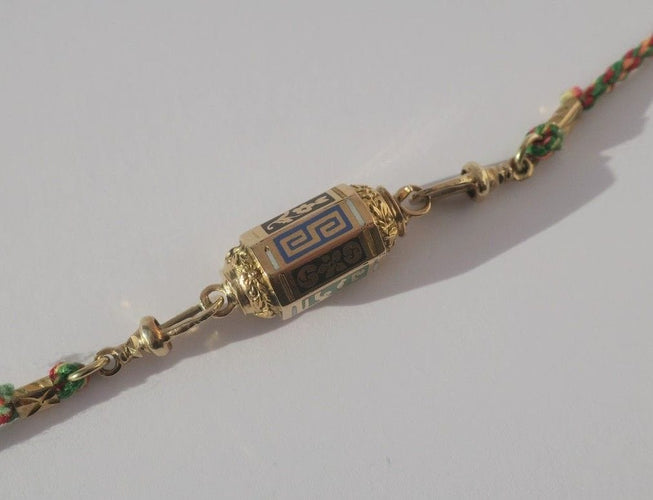 Rare Fermoir ancien émaillé Or rose