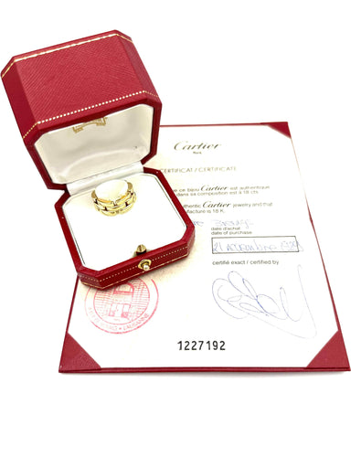 Bague 54 CARTIER. Collection "Panthère", bague or jaune 18K (full set) 58 Facettes