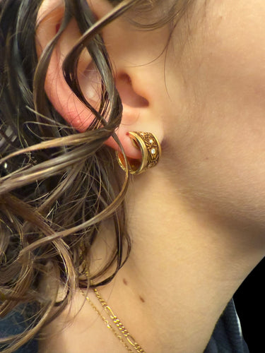 Wellendorff - cercles Chokotwist or jaune, émail bicolore et diamants 58 Facettes