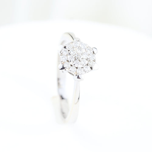 Bague Bague rosette en or blanc 18 carats sertie de diamants taille brillant de 0,28 carat 58 Facettes 159/24K