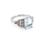 Bague vintage en or blanc avec aigue-marine de 2,40 ct et diamants de 0,25 ct