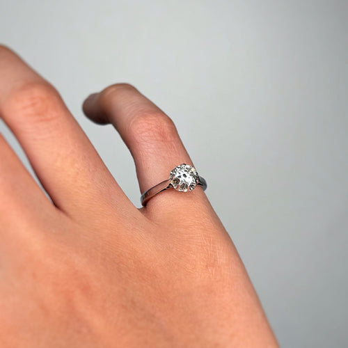 Bague 48 Solitaire - Or, Platine, Diamant 0,50 carat 58 Facettes 250274R