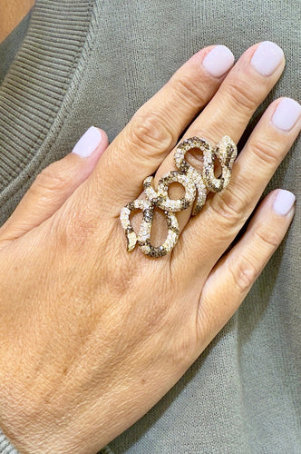 Bague serpent en or 18 carats et diamants