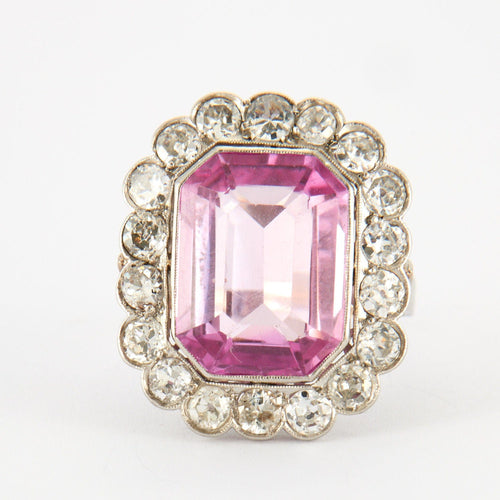 Bague 55 Bague Pompadour Art-Déco Diamants 58 Facettes