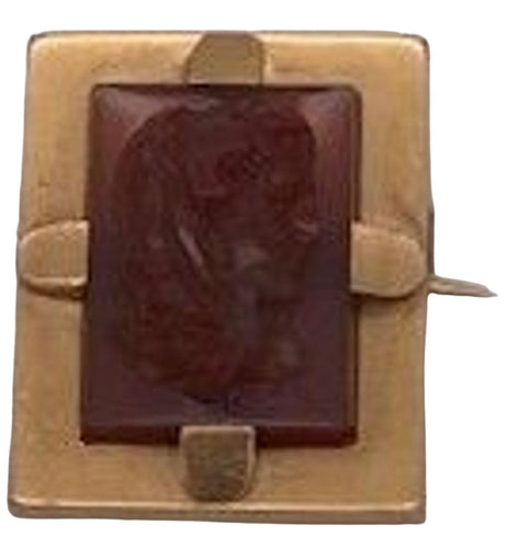 Broche Broche Or Jaune & Agate Camée Femme 58 Facettes