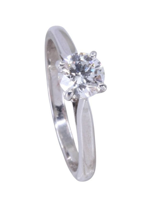 Bague 52 Solitaire or blanc diamant 58 Facettes 093321