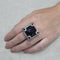 Bague 55 Bague en or blanc, onyx et diamant 58 Facettes S207
