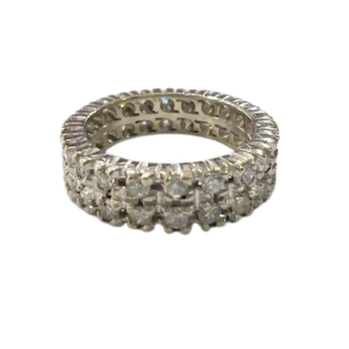 Bague Bague pour femme au design classique, en or blanc avec diamants 58 Facettes Q798(461)