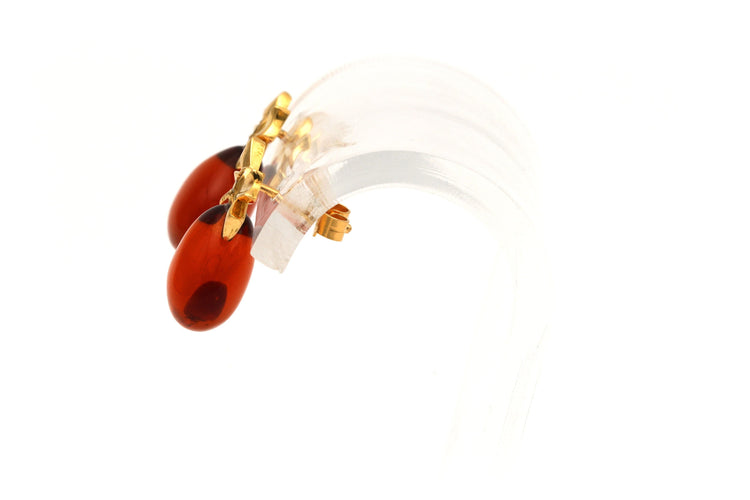 Boucles d'oreilles Boucles d'oreilles contemporaines en or jaune serties d'agates et de diamants 58 Facettes 20543