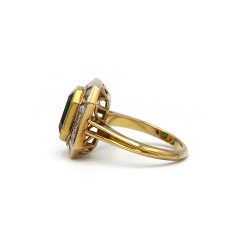 Bague 54 Bague - Or jaune, Diamants et Emeraude 58 Facettes 250329R