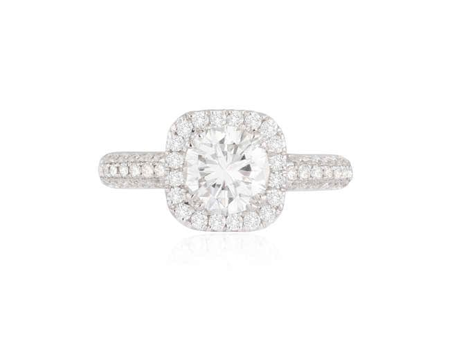 Bague 53 Bague en or gris et diamant 1,27 carat certifié 58 Facettes 237689