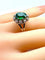 Bague 48 Bague or blanc, pierre verte et 10 diamants 58 Facettes AB426
