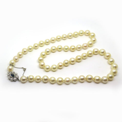 Collier Collier or blanc en perle de culture 58 Facettes