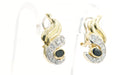 Boucles d'oreilles Boucles d'oreilles en or jaune et blanc serties de saphirs et de diamants 58 Facettes 21626