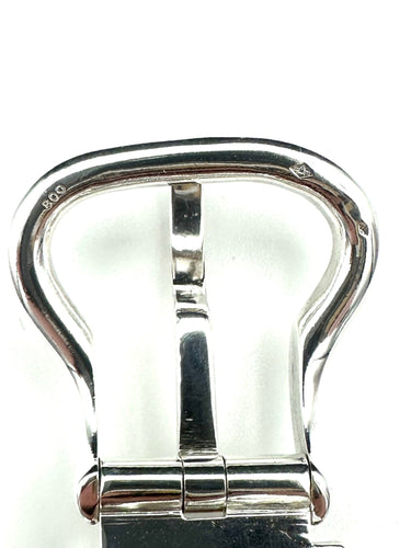 Bracelet HERMES. Collection "Boucle sellier", bracelet argent 800 GM 58 Facettes